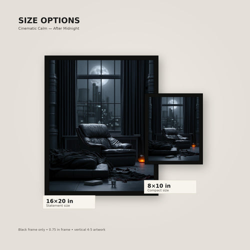 Blue Silence flat black frame size comparison