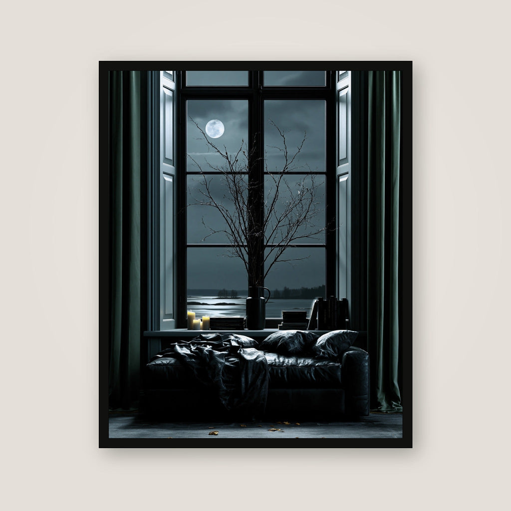 Moonlit Stillness flat black frame main product image