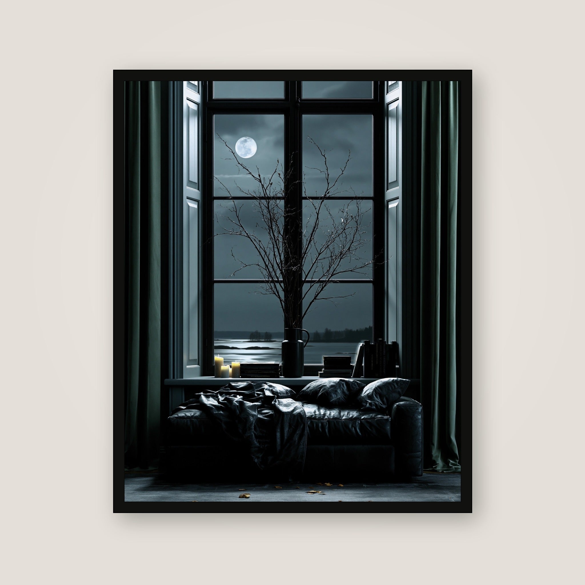 Moonlit Stillness flat black frame main product image