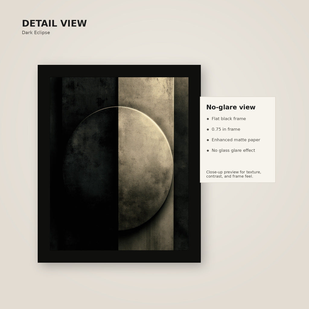 Dark Eclipse framed wall art detail view