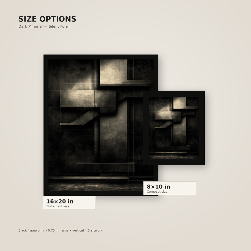 Shadow Structure framed poster size comparison