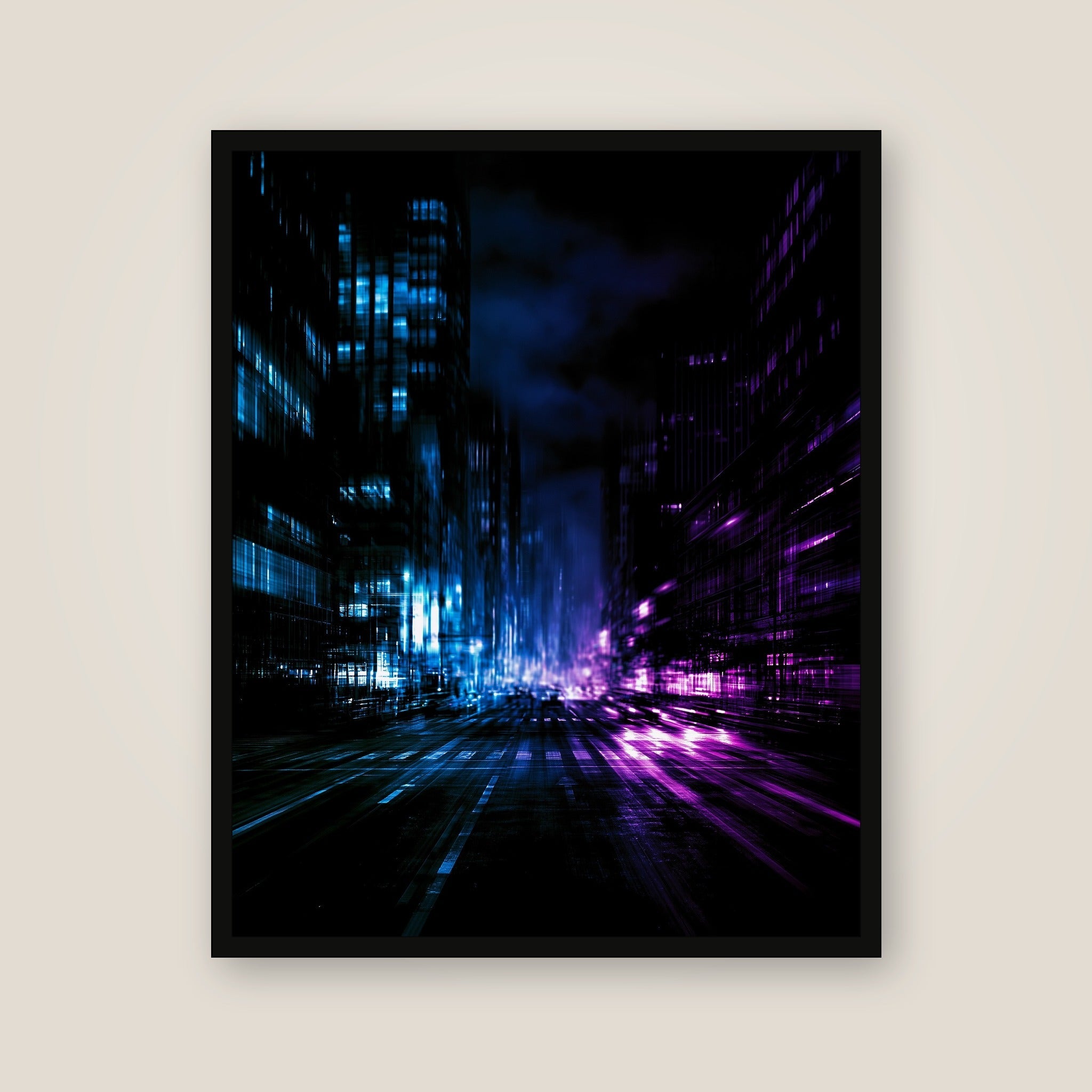 Neon City Rush framed wall art main product image