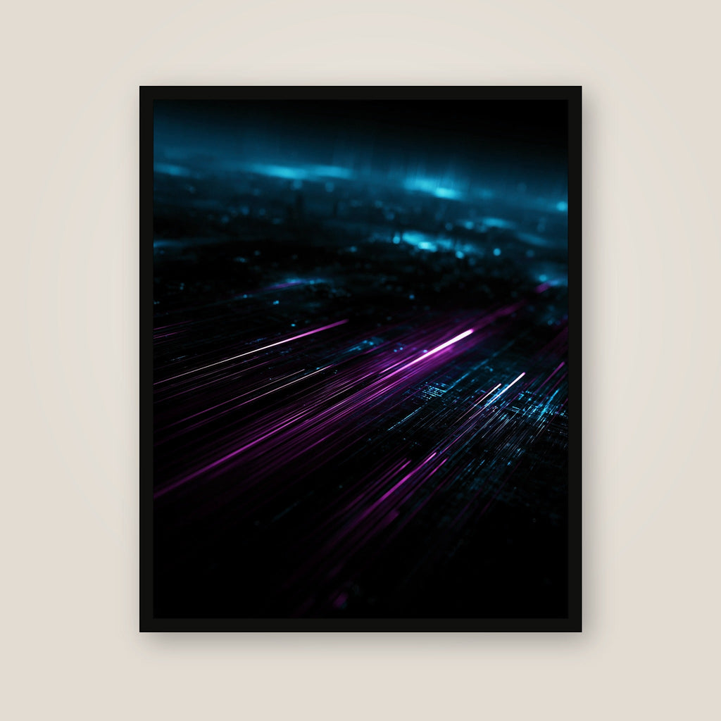 Neon Road Drift framed wall art main product image