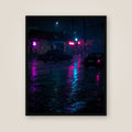 Rainy Neon Street framed wall art main product image
