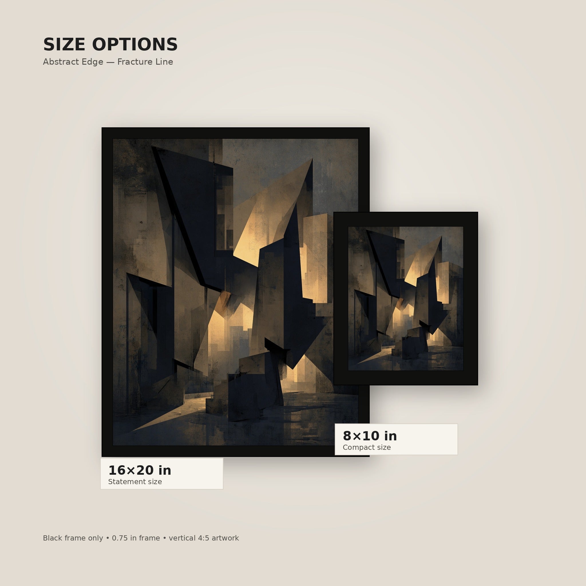 Split Fortress framed poster size comparison