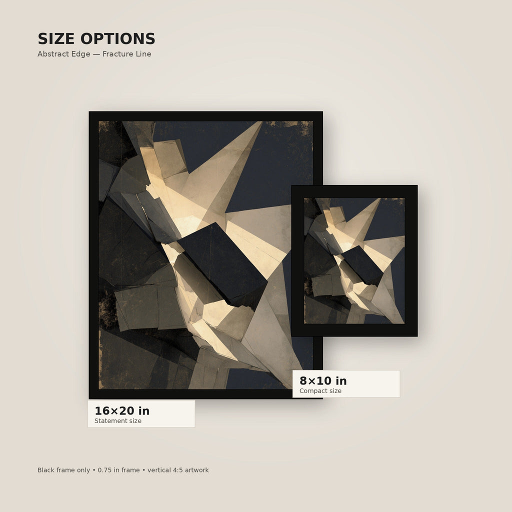 Stone Shard framed poster size comparison